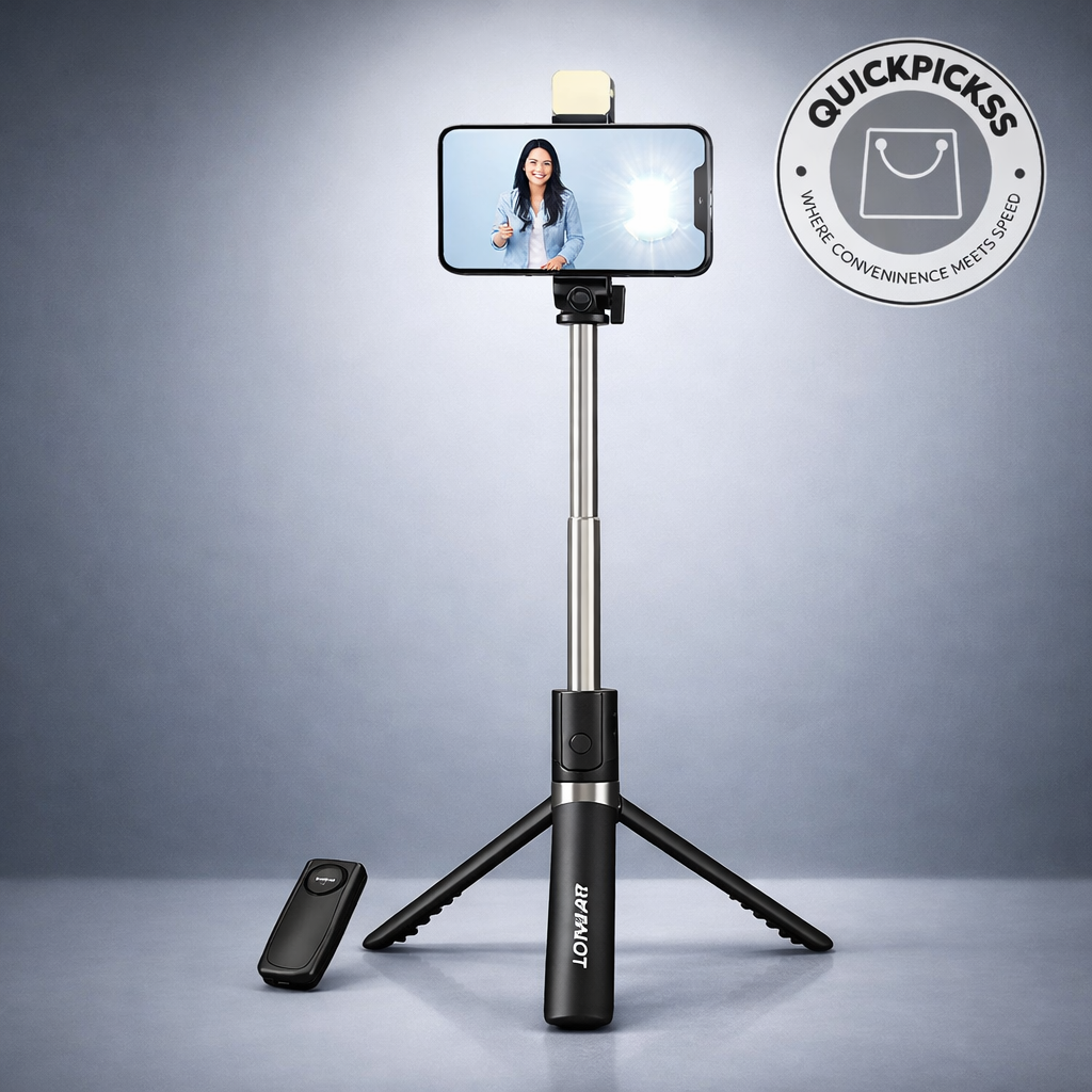 Extendable Flash 3-in-1 Selfie Stick Tripod with Bluetooth Remote