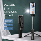 Extendable Flash 3-in-1 Selfie Stick Tripod with Bluetooth Remote